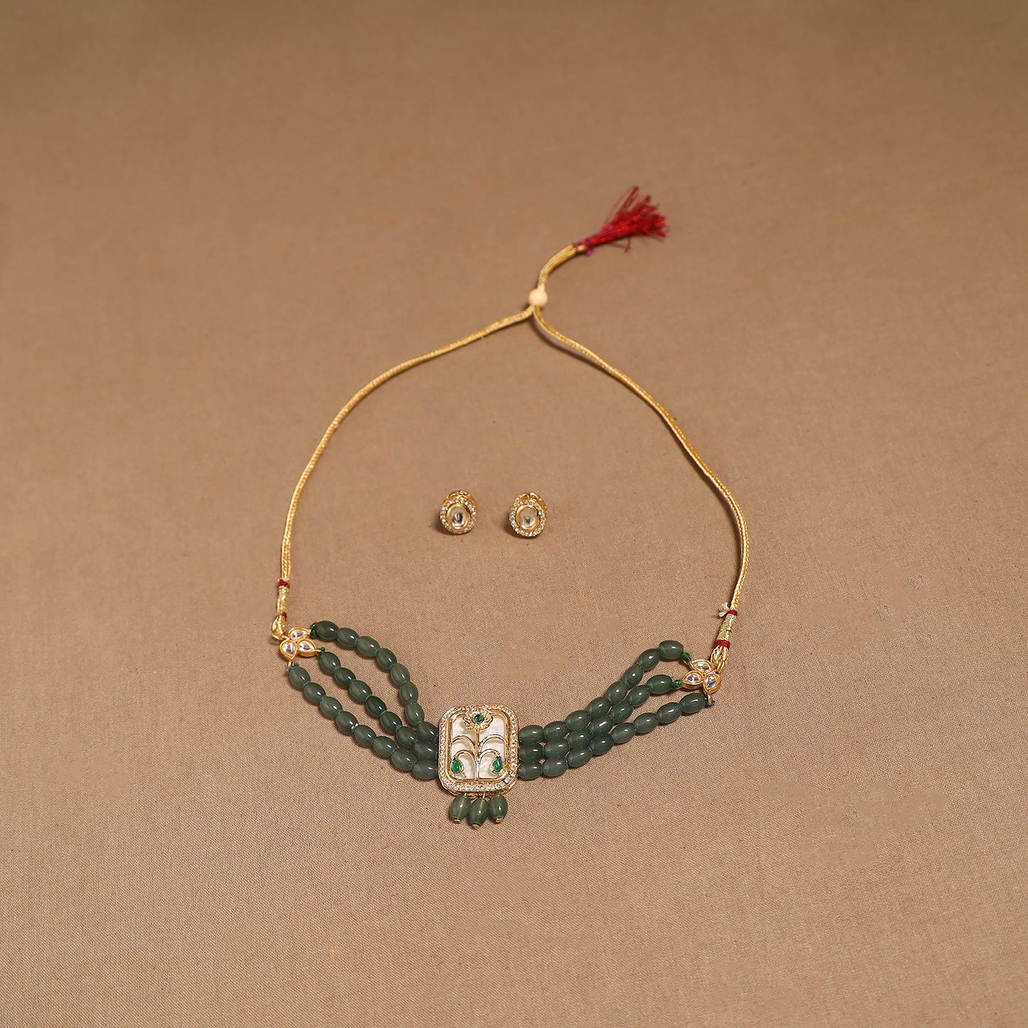 Kundan work choker necklace set 43 - handcrafted