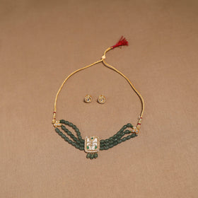 Kundan work choker necklace set 43 - handcrafted