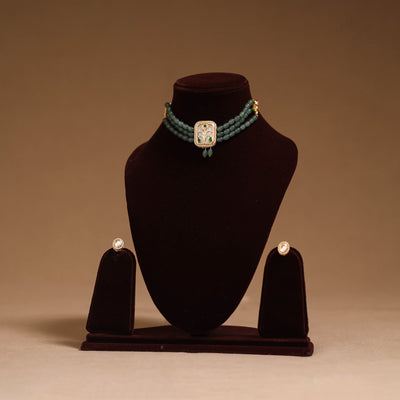 Kundan work choker necklace set 43 - handcrafted
