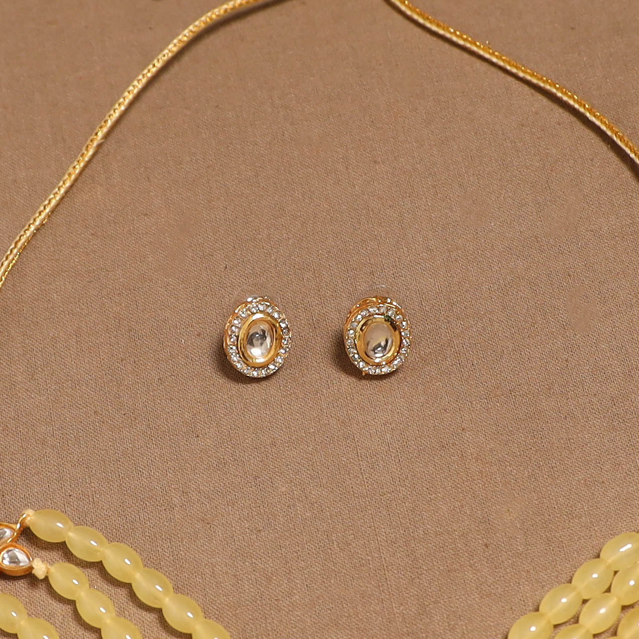 Kundan work choker necklace set 44 - handcrafted