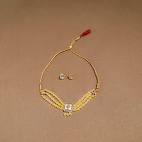 Kundan work choker necklace set 44 - handcrafted