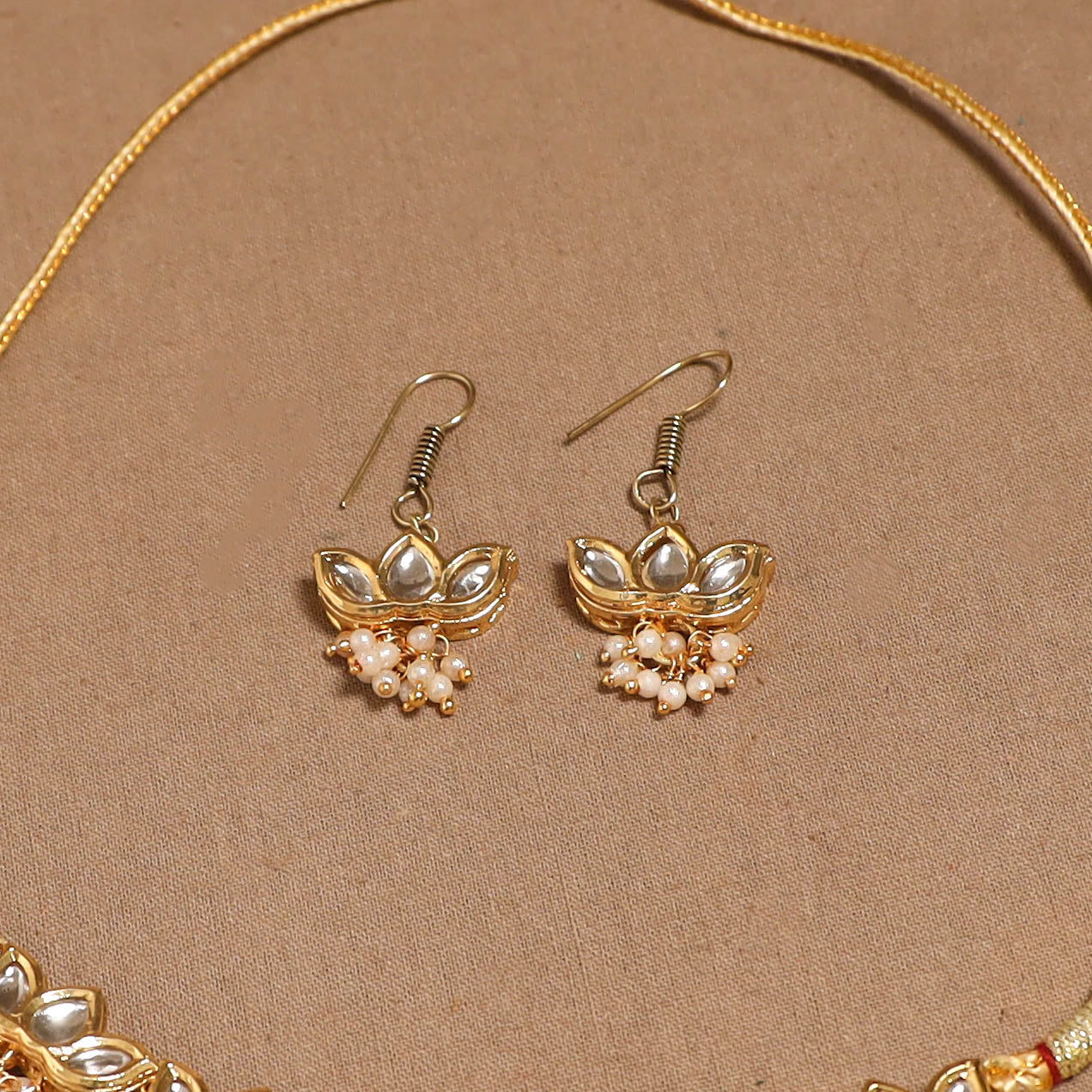 Kundan work choker necklace set 45 - handcrafted