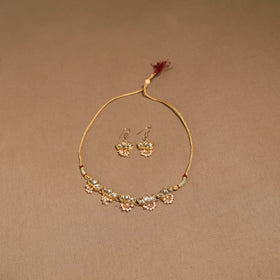 Kundan work choker necklace set 45 - handcrafted