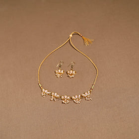 Kundan work choker necklace set 47 - handcrafted