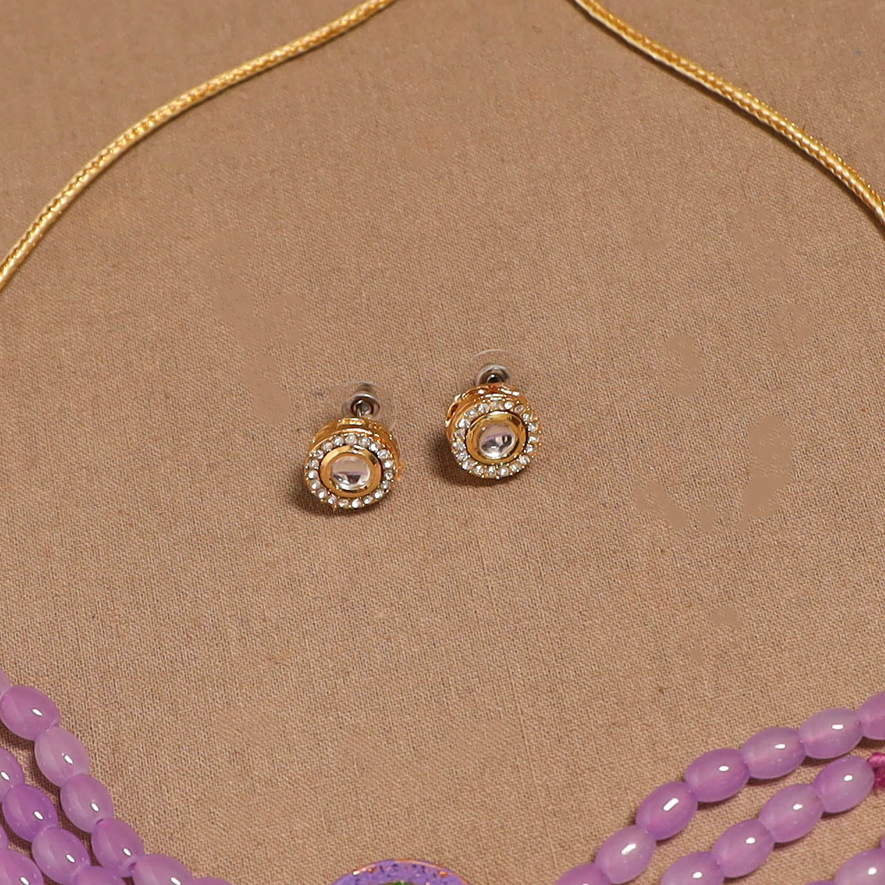 Kundan work choker necklace set 48 - handcrafted