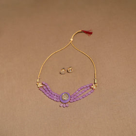 Kundan work choker necklace set 48 - handcrafted