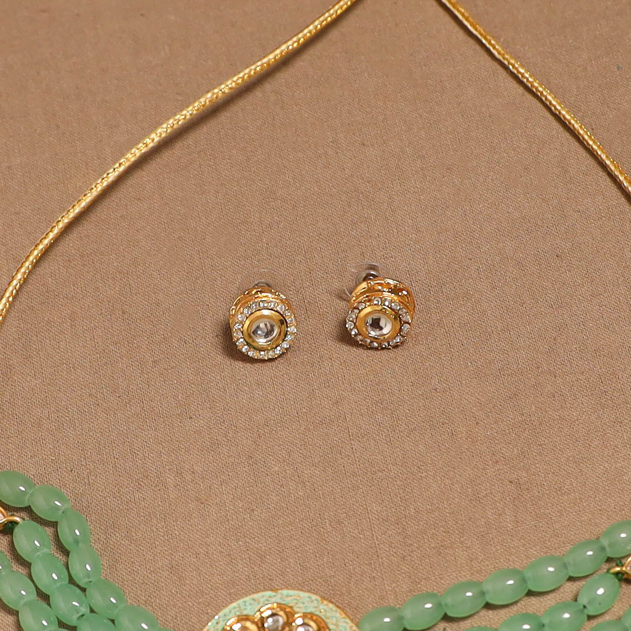 Kundan work choker necklace set 49 - handcrafted