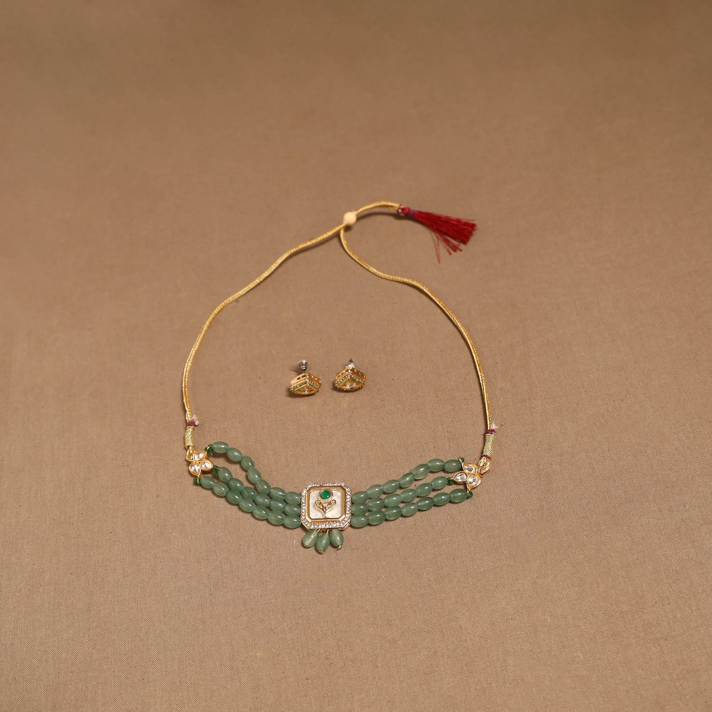 Kundan work choker necklace set 50 - handcrafted