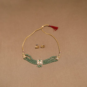 Kundan work choker necklace set 50 - handcrafted