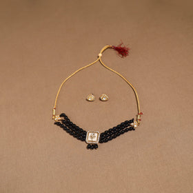 Kundan work choker necklace set 51 - handcrafted