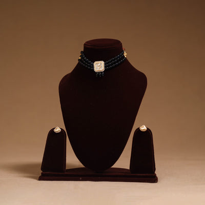 Kundan work choker necklace set 51 - handcrafted