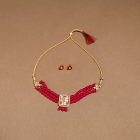 Kundan work choker necklace set 53 - handcrafted