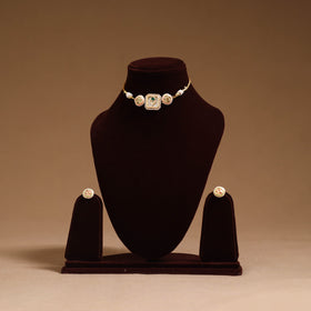 Kundan work choker necklace set 54 - handcrafted