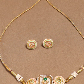 Kundan work choker necklace set 54 - handcrafted