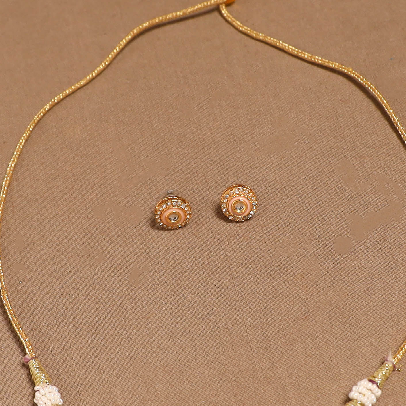 Kundan work choker necklace set 55 - handcrafted