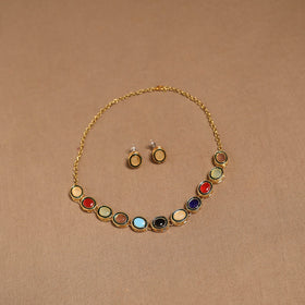 Kundan work necklace set 75 - handcrafted