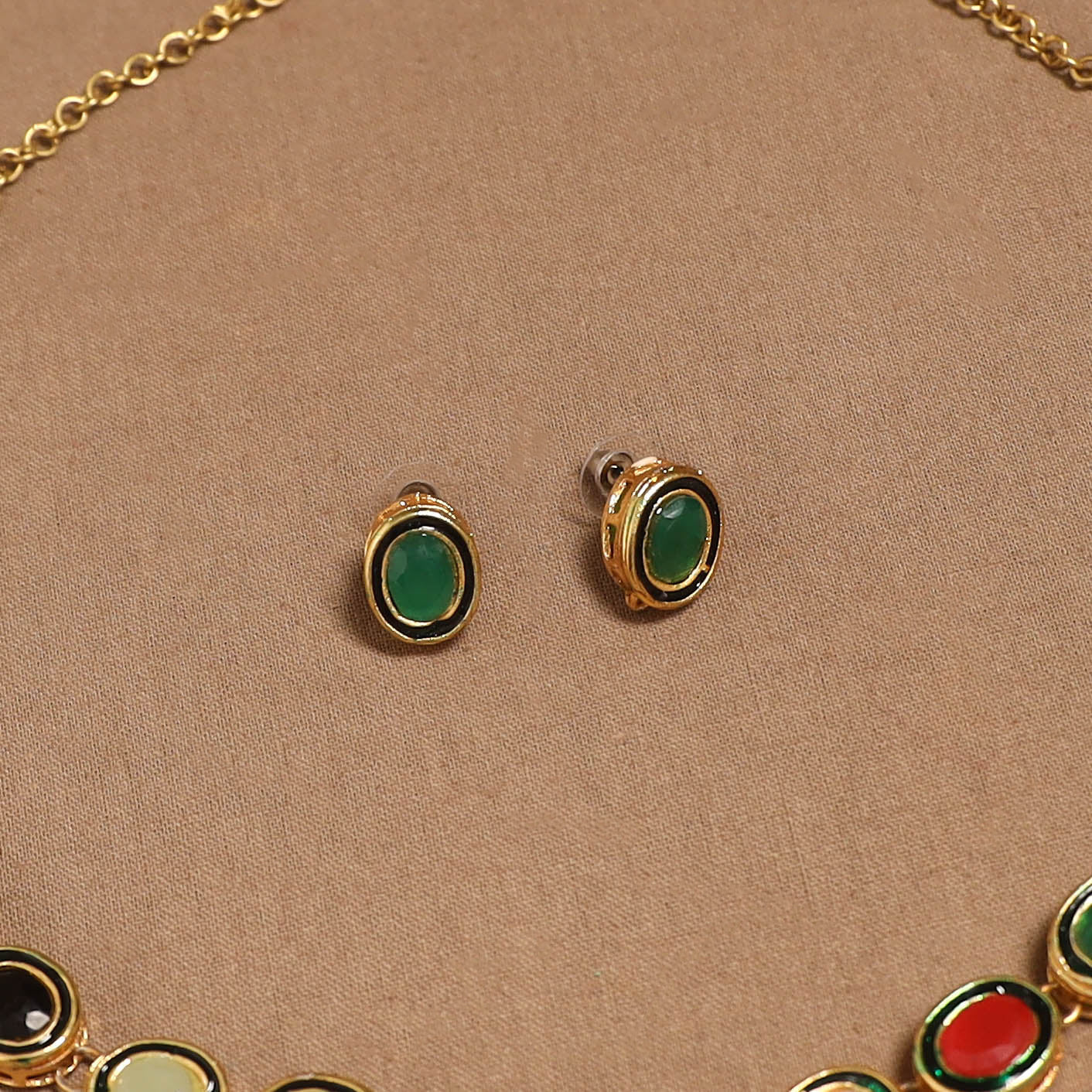 Kundan work necklace set 76 - handcrafted