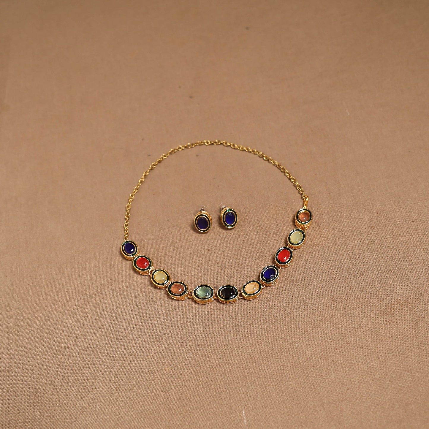 Kundan work necklace set 77 - handcrafted