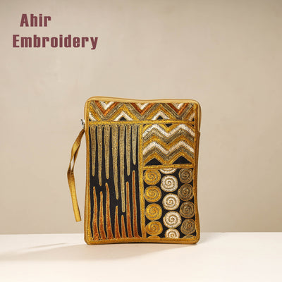  Kutch Ahir Embroidery Silk Tablet Pouch 