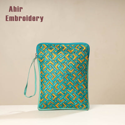  Kutch Ahir Embroidery Silk Tablet Pouch 