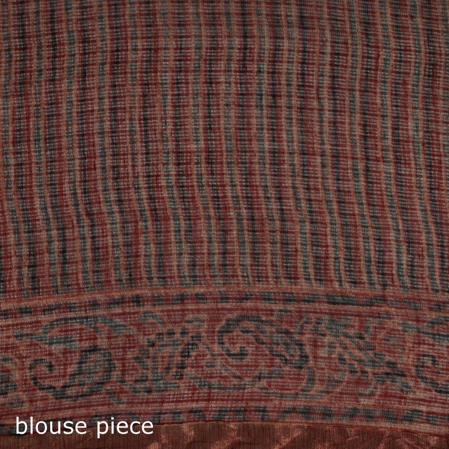 Kutch ajrakh hand block print natural dyed kota doria