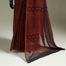 Kutch ajrakh hand block print natural dyed kota doria