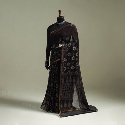 Kutch ajrakh hand block print natural dyed kota doria