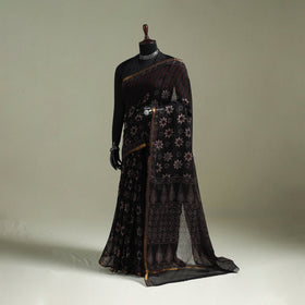 Kutch ajrakh hand block print natural dyed kota doria