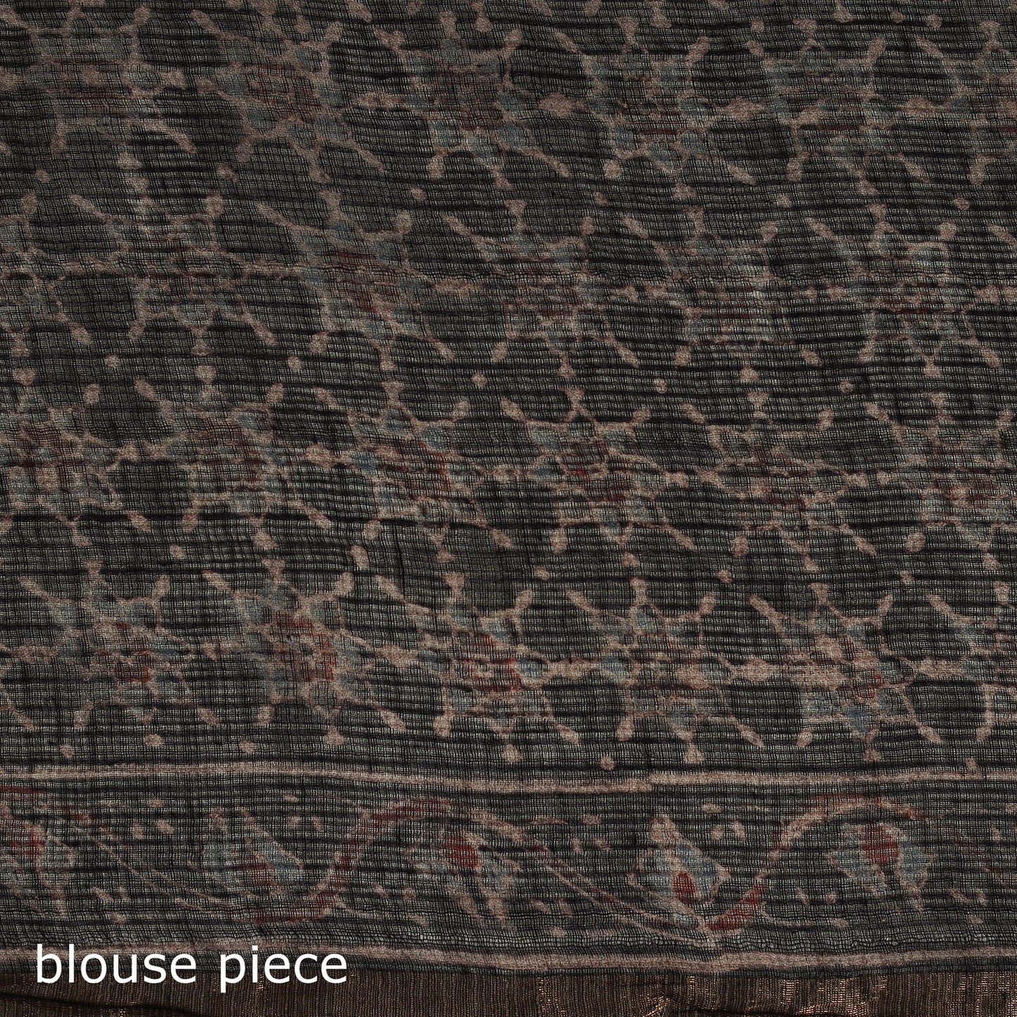 Kutch ajrakh hand block print natural dyed kota doria