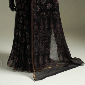 Kutch ajrakh hand block print natural dyed kota doria