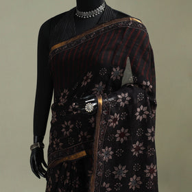 Kutch ajrakh hand block print natural dyed kota doria