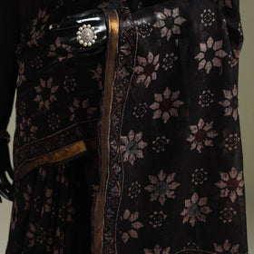 Kutch ajrakh hand block print natural dyed kota doria