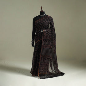 Kutch ajrakh hand block print natural dyed kota doria