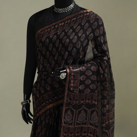 Kutch ajrakh hand block print natural dyed kota doria