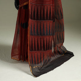 Kutch ajrakh hand block print natural dyed kota doria
