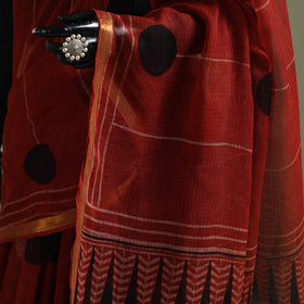 Kutch ajrakh hand block print natural dyed kota doria