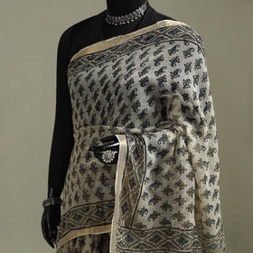 Kutch ajrakh hand block print natural dyed kota doria