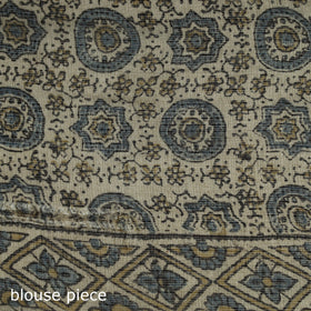 Kutch ajrakh hand block print natural dyed kota doria