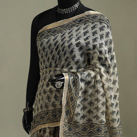 Kutch ajrakh hand block print natural dyed kota doria