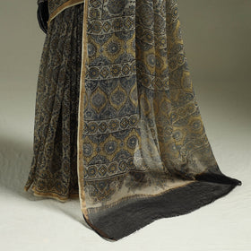Kutch ajrakh hand block print natural dyed kota doria