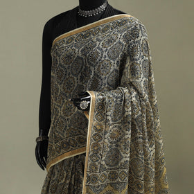 Kutch ajrakh hand block print natural dyed kota doria