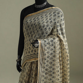 Kutch ajrakh hand block print natural dyed kota doria