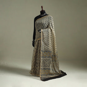 Kutch ajrakh hand block print natural dyed kota doria