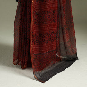 Kutch ajrakh hand block print natural dyed kota doria