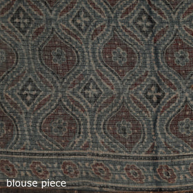 Kutch ajrakh hand block print natural dyed kota doria