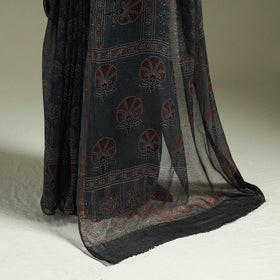 Kutch ajrakh hand block print natural dyed kota doria