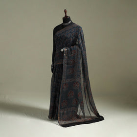 Kutch ajrakh hand block print natural dyed kota doria