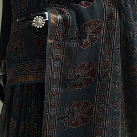 Kutch ajrakh hand block print natural dyed kota doria