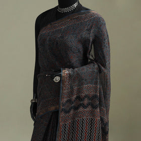 Kutch ajrakh hand block print natural dyed kota doria