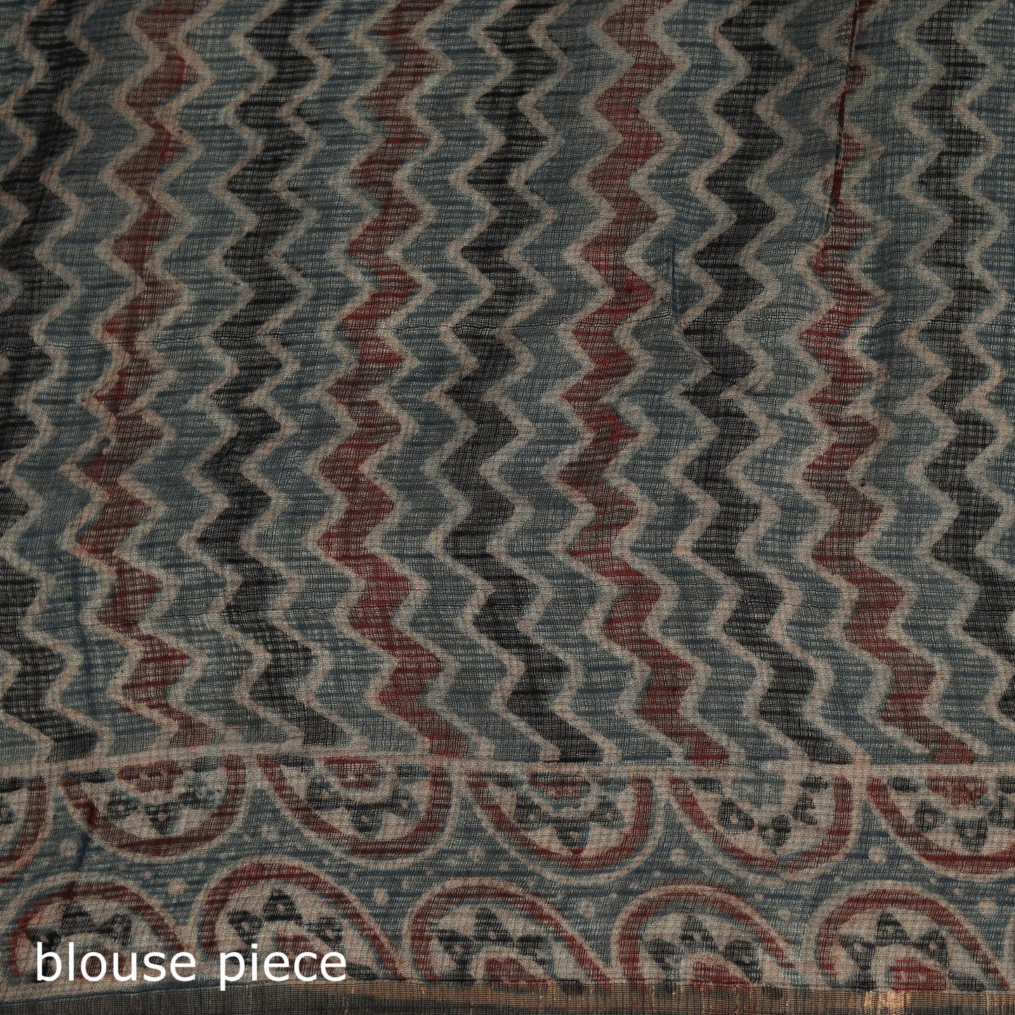 Kutch ajrakh hand block print natural dyed kota doria